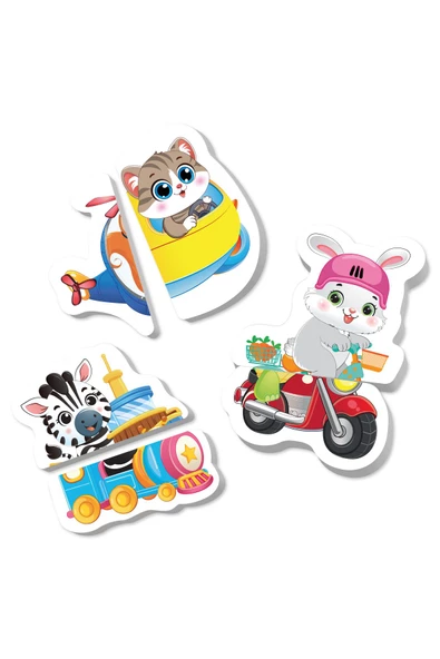 12-36 Ay İlk Magnet Puzzle - Taşıtlar - Resim 2