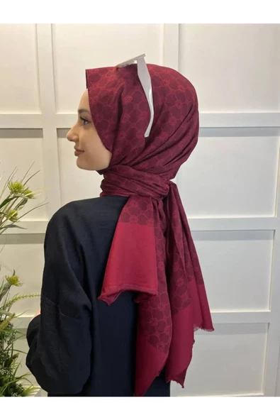 Elegance Monogram Şal - 1090100-941 - Bordo ürün görseli 1