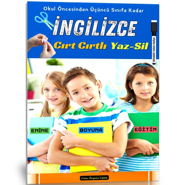 Çocuklara Cırt Cırtlı ve YAZ-SİL ile İNGİLİZCE Öğreten Kitap ürün görseli 1