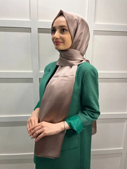Madame Polo Janjan, Janjanlı Şifon Şal 00823  AÇIK KAHVE ürün görseli 1