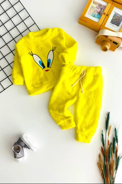 Neşeli Bebekler Tweety Nakışlı Welsoft Takım Sarı ürün görseli 1