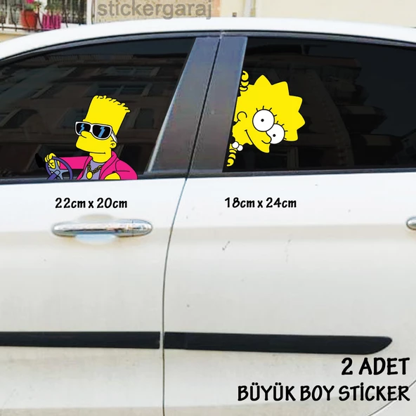 oto sticker 2li araba cam stickerı -  2adet büyük boy yeni nesil etiket esprili komik ürün görseli 1
