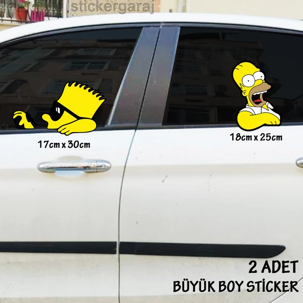 oto sticker etiket araba cam stickerı -  2adet büyük boy yeni nesil etiket esprili komik ürün görseli 1
