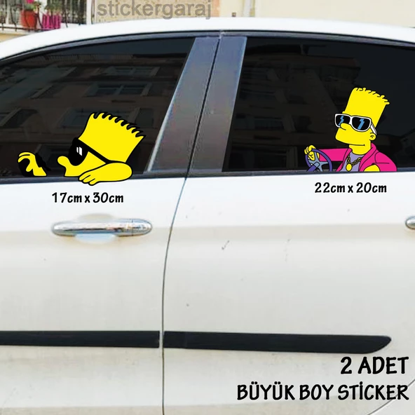 araba kullanan sticker araba cam stickerı -  2adet büyük boy yeni nesil etiket esprili komik ürün görseli 1