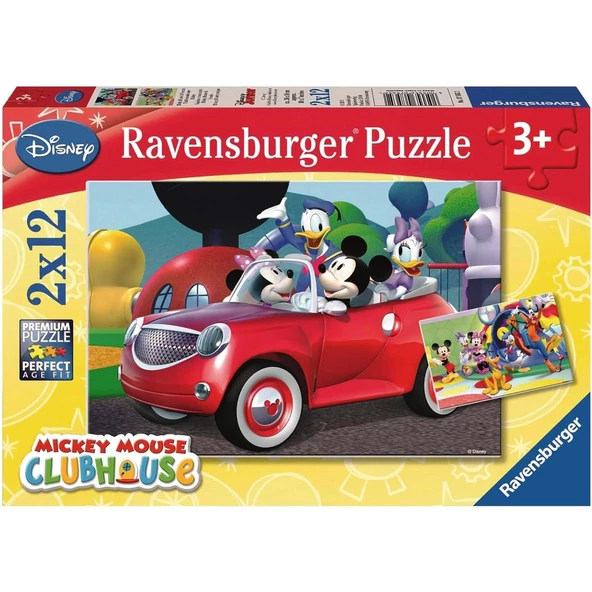 Ravensburger 2 Adet 12 Parçalı Puzzle Disney Mickey Mouse Ravensburger 3 Yaş ve Üzeri Çocuk Yapbozları Serisi ürün görseli 1