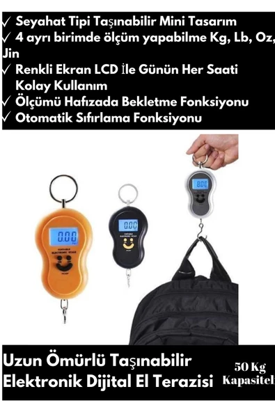 Premium Portable Scale 50kg Dijital Led Ekran Ekstra Hassas El Kantarı Terazi ürün görseli 1