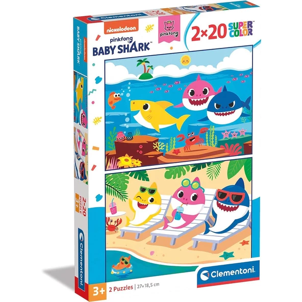 Clementoni 2 Adet 20 Parçalı Baby Shark Yapboz Baby Shark Puzzle Clementoni 3 Yaş ve Üzeri Çocuk Yapbozları ürün görseli 1