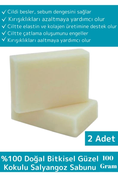 Özel Doğal Üretim %100 Organik Bitkisel Güzel Kokulu Salyangoz Sabunu Tüm Vücut Cilt Sabunu 2li ürün görseli 1