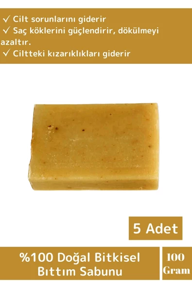 Özel Üretim %100 Doğal Saç Dökülmesine Karşı Etkili Tüm Vücut İçin Uygun Bıttım Sabunu 5 Adet ürün görseli 1