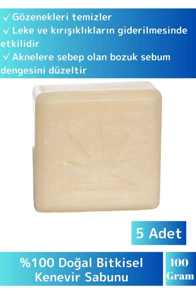 Özel Üretim %100 Doğal Kırışıklık Karşıtı Tüm Vücut İçin Uygun Kenevir Sabunu 5 Adet ürün görseli 1