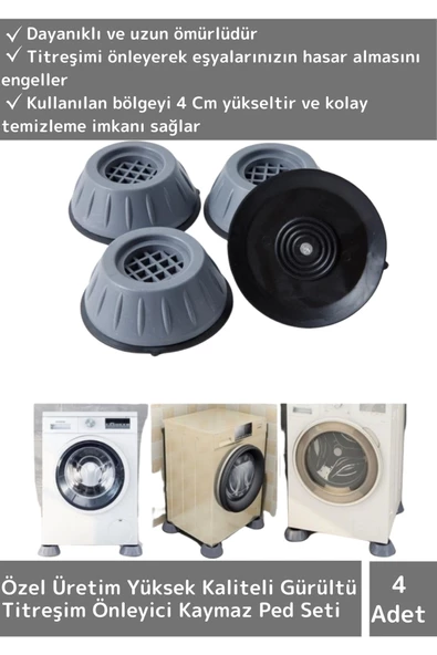 Özel Üretim Titreşim Önleyici Kaydırma Çamaşır Makinesi Mobilya Sabitleyici Ayak 4'lü Set ürün görseli 1