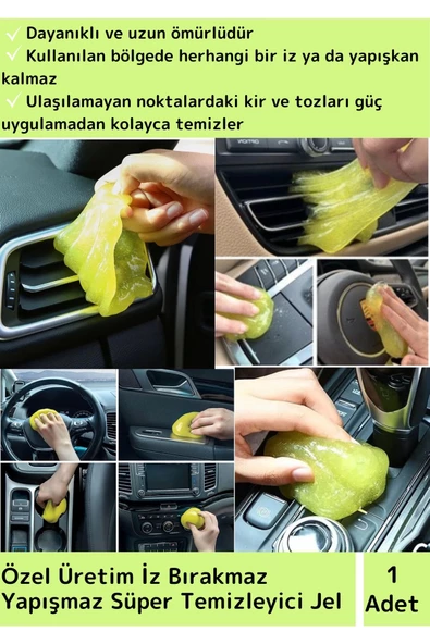 Özel İz Bırakmaz Dayanıklı Ele Yapışmaz Klavye Telefon Araç İçi Derin Temizlik Jel Hamuru ürün görseli 1