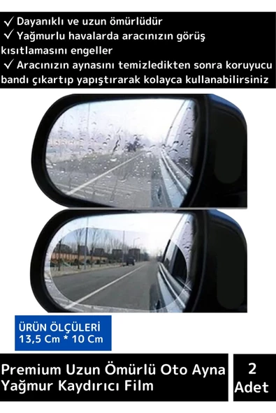 Özel Üretim Uzun Ömürlü Araç Yan Ayna Yağmur Kaydırmaz Cam Film 1 Çift ürün görseli 1
