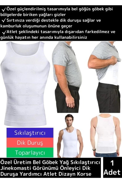 Özel Tasarım Karın Bel Göğüs Jinekomasti Görünüm Engelleyici Erkek Dik Duruş Sıkılaştırıcı Korse S ürün görseli 1