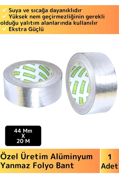 Özel Üretim Suya Sıcaklığa Dayanıklı Tamir Soba Boru Yama Alüminyum Yanmaz Folyo Bant 44Mm-20 Metre ürün görseli 1