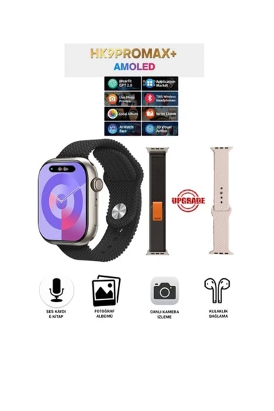Premium WEARFİT Amoled Ekran HK9 PRO MAX+ Watch Çift Kordon OpenAI's New Chatgpt ürün görseli 1