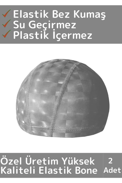 Özel Üretim Su Geçirmez Yüzücü Havuz Deniz Bonesi Elastik Bez Yüzme Şapkası Bone 2 Adet ürün görseli 1