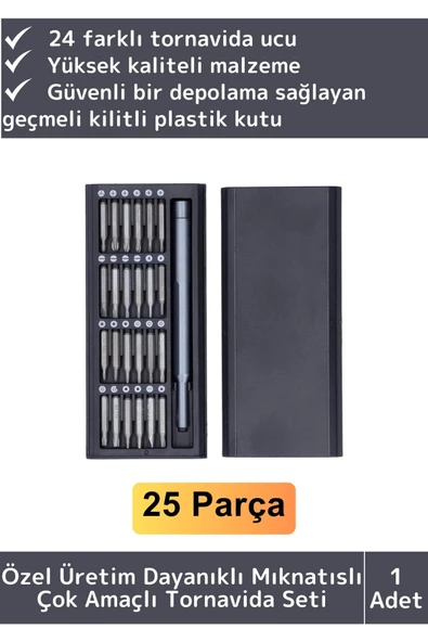 Premium Dayanıklı Mıknatıslı Saat Gözlük Elektronik Taşınabilir Mini Kutulu 25 Parça Tornavida Seti ürün görseli 1