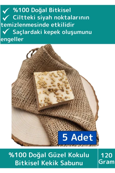Özel %100 Doğal Bitkisel Güzel Kokulu El Yüz Saç Vücut Cilt Orijinal Kekik Sabunu 120 Gram 5 Adet ürün görseli 1