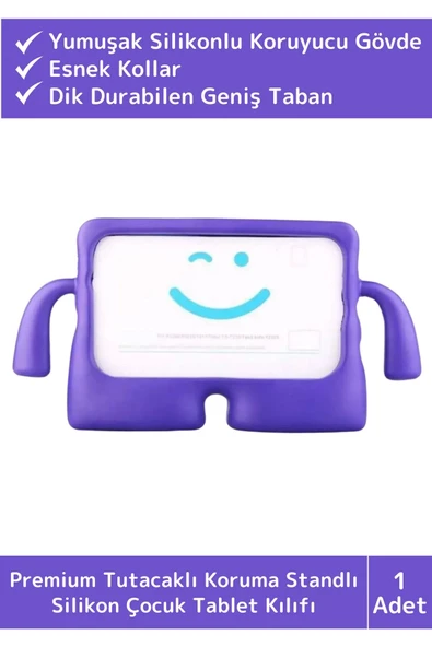 Premium Apple Samsung Uyumlu 11 Inch Silikon Yumuşak Tutacaklı Tam Koruma Kids Çocuk Tablet Kılıfı ürün görseli 1