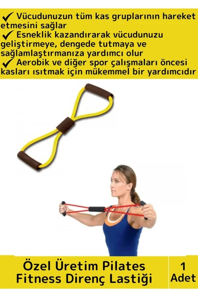 Premium Fitness Aerobik Pilates Jimnastik Egzersiz Spor Kas Açma-Germe Güçlenme Body Direnç Lastiği ürün görseli 1