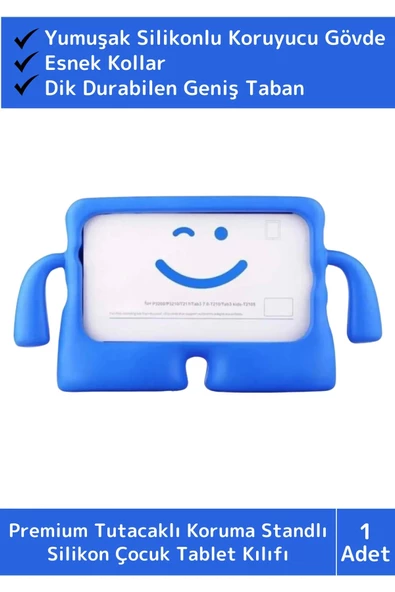 Premium Apple Samsung Uyumlu 11 Inch Silikon Yumuşak Tutacaklı Tam Koruma Kids Çocuk Tablet Kılıfı ürün görseli 1