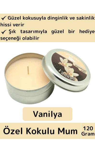 Premium Özel Metal Kutulu Arınma Huzur Meditasyon Yoga Esans Dekoratif Mum Oda Kokusu 120 Gram ürün görseli 1
