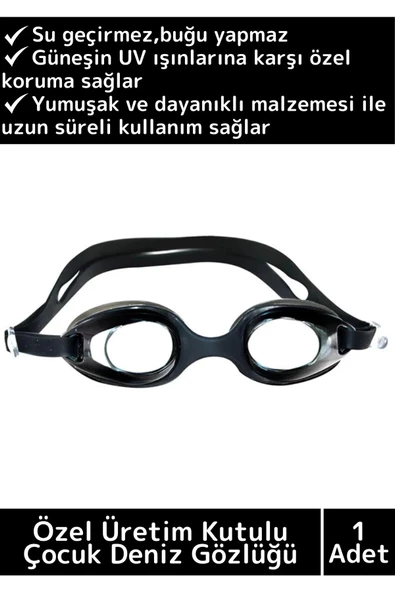 Özel Ayarlanabilir Kayışlı Su Geçirmez UV Koruma Silikon Plastik Antifog Kutulu Çocuk Deniz Gözlüğü ürün görseli 1