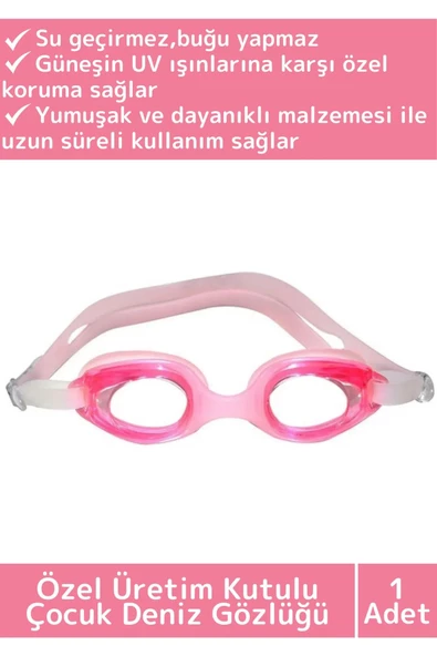 Özel Ayarlanabilir Kayışlı Su Geçirmez UV Koruma Silikon Plastik Antifog Kutulu Çocuk Deniz Gözlüğü ürün görseli 1