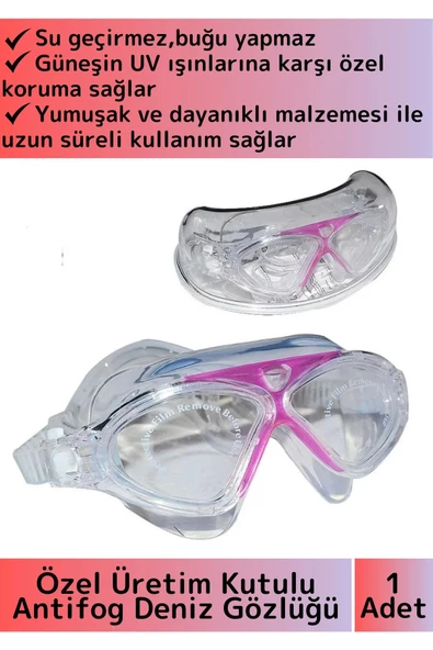 Özel Tasarım Su Geçirmez Buğu Yapmaz UV Korumalı Ayarlanabilir Kayışlı Antifog Kutulu Deniz Gözlüğü ürün görseli 1