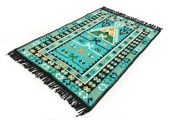 Shark Anadolu Seccade Kilim 6 Turkuaz - Resim 4
