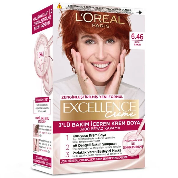 Loreal Excellence 6.46 Kızıl Bakır ürün görseli 1
