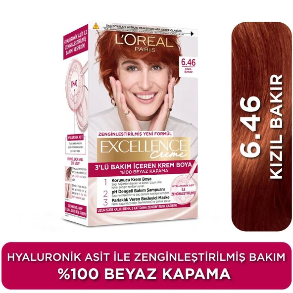 Loreal Excellence 6.46 Kızıl Bakır - Resim 2