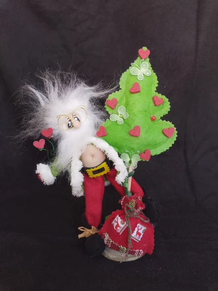 Tasarım komik Santa, Christmas ağaç.Ortalama 25 cm ürün görseli 1