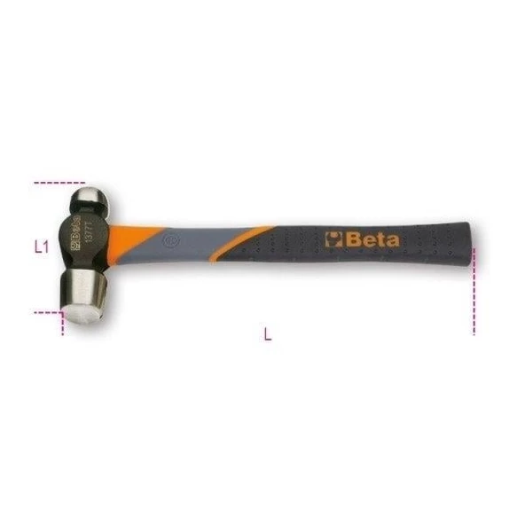 Beta 1377T Fiber Saplı Bombe Başlı Çekiç 450 gr. ürün görseli 1