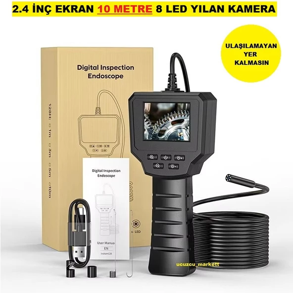 2.4 İNÇ EKRAN 10 METRE 8 LED YILAN KAMERA ürün görseli 1