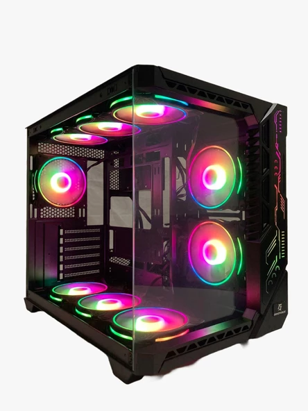 GAMEFORCE Bree 9x120 Mm Fanlı ARgb Kum Kontr lü EATX Oyuncu Bilgisayar Kasası ürün görseli 1