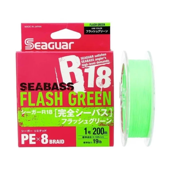 Seaguar R18 Seabass 8B Flash Green 150m İp Misina Kalınlık (mm) : 0,13mm ürün görseli 1