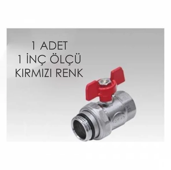 KALDE 1'' KELEBEK KOLLU RAKORLU KÜRESEL KOLLEKTÖR BAĞLANTI VANA 1 İNÇ 1 ADET KIRMIZI ürün görseli 1