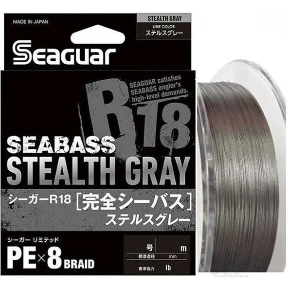 Seaguar R18 Seabass 8B Stealth Gray 150m İp Misina Kalınlık (mm) : 0,16mm ürün görseli 1