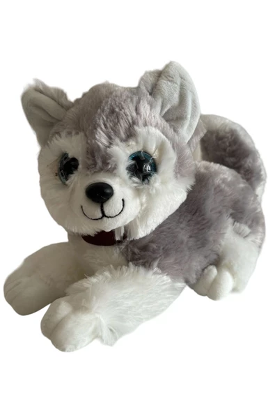 Peluş Köpek Havlayan Yatan Sevimli Peluş Köpek 25 Cm Yatan Sesli Köpek Peluş ürün görseli 1
