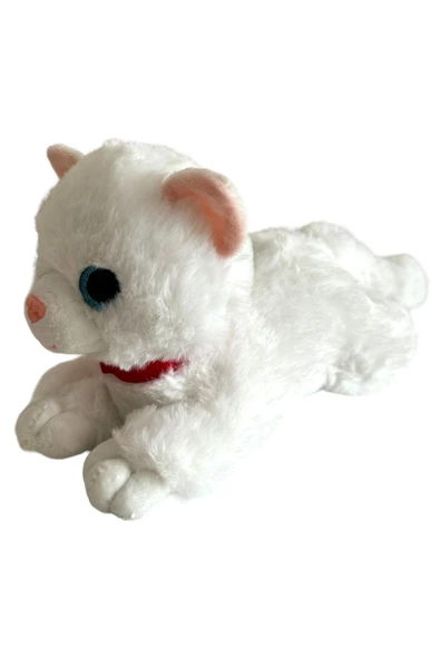 Sesli Yatan Miyavlayan 25 cm Peluş Kedi Oyuncak ürün görseli 1