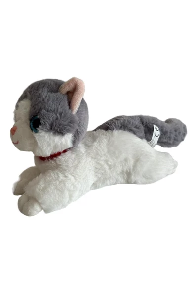 Sesli Yatan Miyavlayan 25 cm Peluş Kedi Oyuncak ürün görseli 1