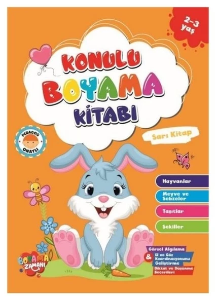 BOYAMA ZAMANI KONULU BOYAMA SARI KİTAP 2+3 YAŞ ürün görseli 1
