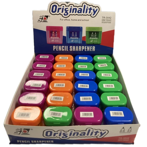 Bafix Originality Kalemtraş Çiftli Hazneli Öğrencili Kalemtraş 24 Lü Paket ürün görseli 1