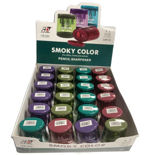 Bafix Smoky Color Kalemtraş Çiftli Hazneli Kalemtraş 24 Lü Paket ürün görseli 1