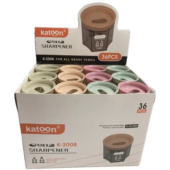 Bafix Katoon Kalemtraş Çiftli Hazneli Kalemtıraş 36 Lı Paket ürün görseli 1