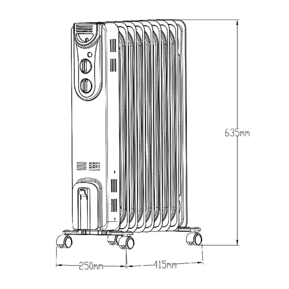 BLYSS 9 DİLİMLİ YAĞLI RADYATÖR 2000W HD907 - Resim 4