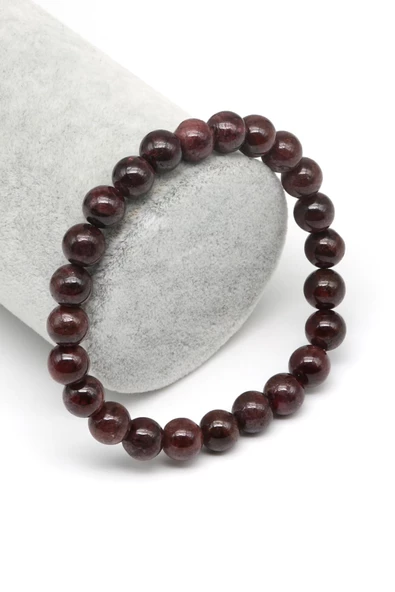 Garnet Doğal Taş Bileklik 8 mm Küre Kesim ürün görseli 1