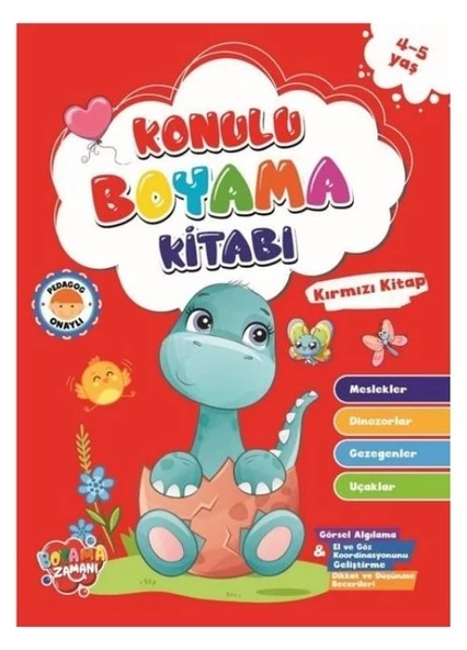 BOYAMA ZAMANI KONULU BOYAMA KIRMIZI KİTAP 4+5 YAŞ ürün görseli 1